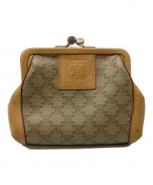 CELINE（セリーヌ）の古着「がま口財布　マカダム」｜ベージュ×キャメル