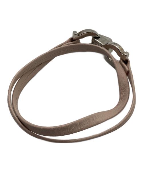 Salvatore Ferragamo（サルヴァトーレ フェラガモ）Salvatore Ferragamo (サルヴァトーレ フェラガモ) レザーベルトブレスレット ライトピンクの古着・服飾アイテム