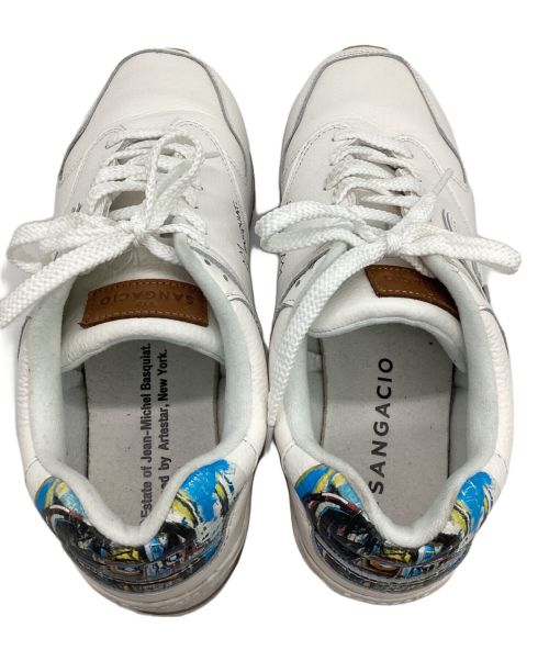 Sangacio（サンガッチョ）Sangacio (サンガッチョ) JEAN-MICHEL (ジャン・ミッシェル) ローカットスニーカー にゅ～ず バスキア ホワイト サイズ:SIZE 27の古着・服飾アイテム