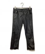 MM6 Maison Margielaエムエムシックスメゾンマルジェラ）の古着「レザーパンツ」｜ブラック
