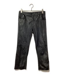MM6 Maison Margiela（エムエムシックスメゾンマルジェラ）の古着「レザーパンツ」｜ブラック
