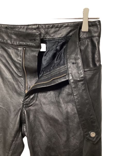 MM6 Maison Margiela（エムエムシックスメゾンマルジェラ）MM6 Maison Margiela (エムエムシックス メゾンマルジェラ) レザーパンツ ブラック サイズ:42の古着・服飾アイテム