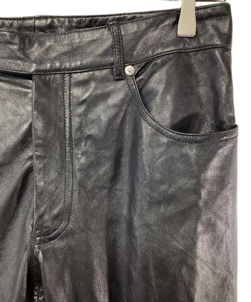 MM6 Maison Margiela（エムエムシックスメゾンマルジェラ）MM6 Maison Margiela (エムエムシックス メゾンマルジェラ) レザーパンツ ブラック サイズ:42の古着・服飾アイテム