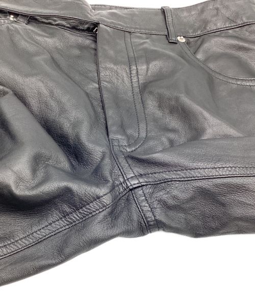 MM6 Maison Margiela（エムエムシックスメゾンマルジェラ）MM6 Maison Margiela (エムエムシックス メゾンマルジェラ) レザーパンツ ブラック サイズ:42の古着・服飾アイテム