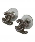 CHANELシャネル）の古着「ココマークインストーンピアス」｜シルバー