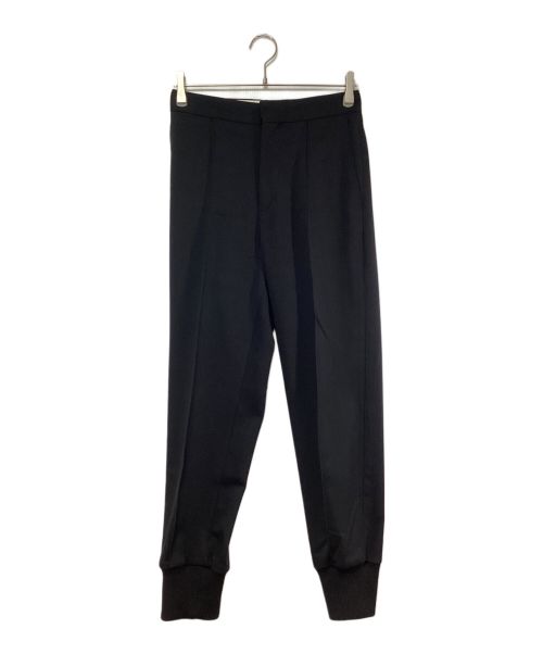 BLAMINK（ブラミンク）BLAMINK (ブラミンク) ウールポリウレタンリブヘムパンツ ブラック サイズ:SIZE 36の古着・服飾アイテム