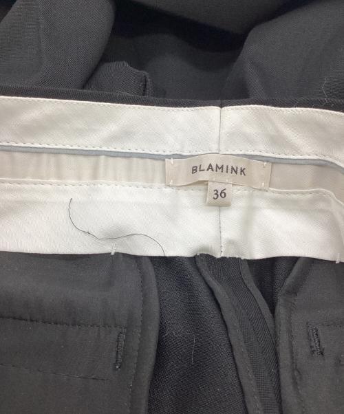 BLAMINK（ブラミンク）BLAMINK (ブラミンク) ウールポリウレタンリブヘムパンツ ブラック サイズ:SIZE 36の古着・服飾アイテム