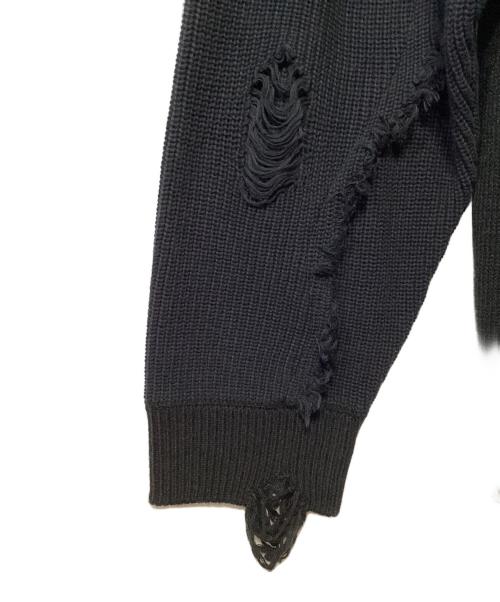 HIGH-GATE（ハイゲート）HIGH-GATE (ハイゲート) ダメージ加工ニット ブラック サイズ:2の古着・服飾アイテム