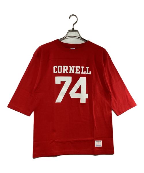 Champion（チャンピオン）Champion (チャンピオン) 3/4スリーブフットボールTシャツ レッド サイズ:SIZE L 未使用品の古着・服飾アイテム