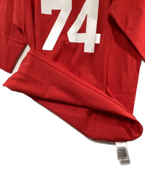 Champion（チャンピオン）Champion (チャンピオン) 3/4スリーブフットボールTシャツ レッド サイズ:SIZE L 未使用品の古着・服飾アイテム