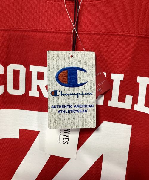 Champion（チャンピオン）Champion (チャンピオン) 3/4スリーブフットボールTシャツ レッド サイズ:SIZE L 未使用品の古着・服飾アイテム