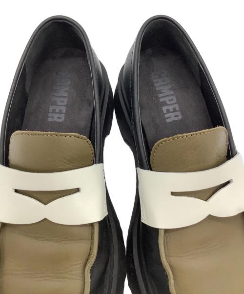 CAMPER（カンペール）CAMPER (カンペール) コインローファー ブラック×オリーブ サイズ:SIZE 38の古着・服飾アイテム