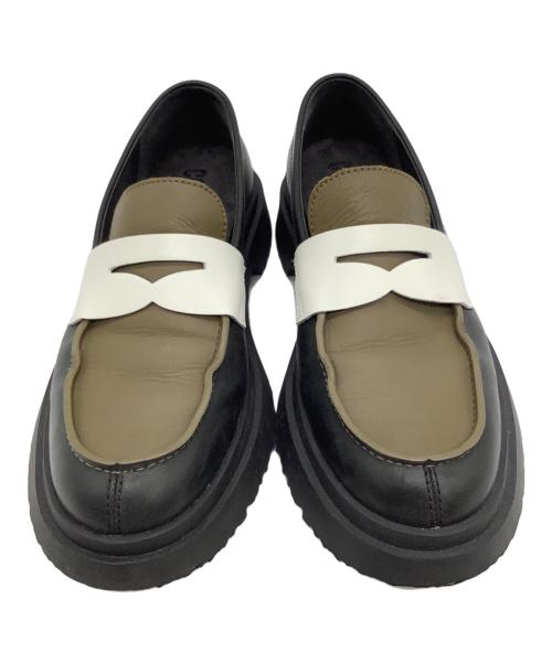 CAMPER（カンペール）CAMPER (カンペール) コインローファー ブラック×オリーブ サイズ:SIZE 38の古着・服飾アイテム