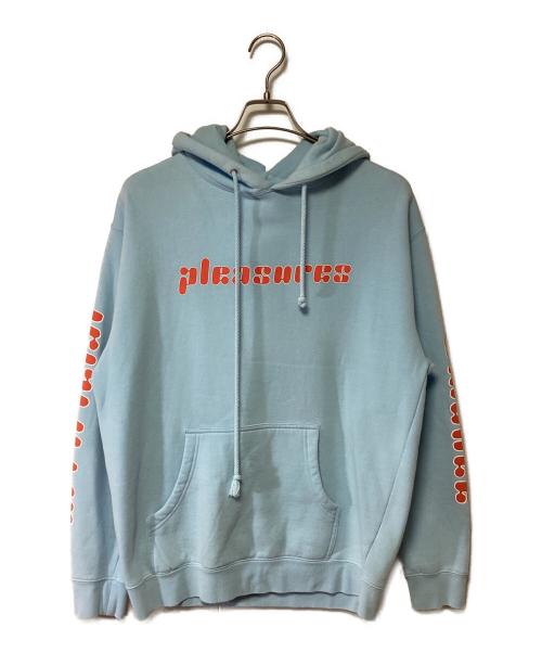 PLEASURES（プレジャーズ）PLEASURES (プレジャーズ) プルオーバーパーカー ブルー サイズ:MEDIUMの古着・服飾アイテム