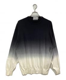 Graphpaper（グラフペーパー）の古着「Piece Dyed High Gauge Knit Oversized Crew Neck」｜ブラック×ホワイト