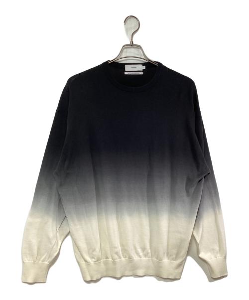 Graphpaper（グラフペーパー）Graphpaper (グラフペーパー) Piece Dyed High Gauge Knit Oversized Crew Neck ブラック×ホワイト サイズ:SIZE 2の古着・服飾アイテム