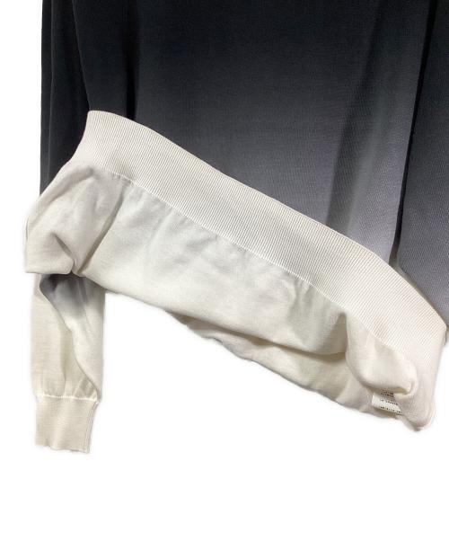 Graphpaper（グラフペーパー）Graphpaper (グラフペーパー) Piece Dyed High Gauge Knit Oversized Crew Neck ブラック×ホワイト サイズ:SIZE 2の古着・服飾アイテム