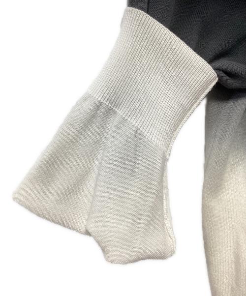 Graphpaper（グラフペーパー）Graphpaper (グラフペーパー) Piece Dyed High Gauge Knit Oversized Crew Neck ブラック×ホワイト サイズ:SIZE 2の古着・服飾アイテム