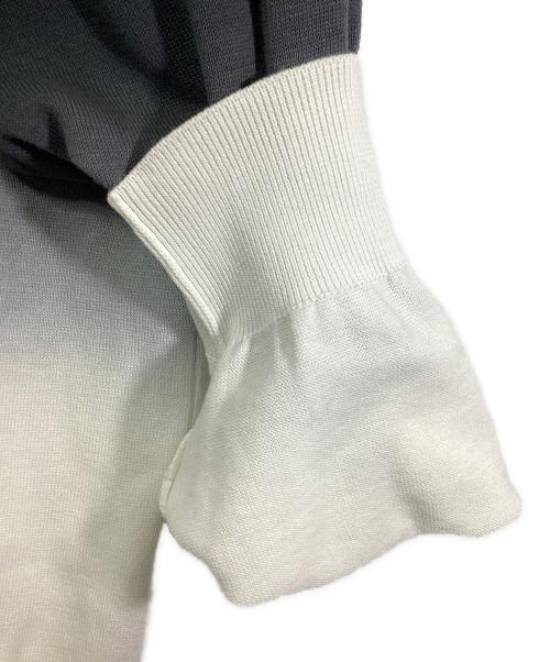 Graphpaper（グラフペーパー）Graphpaper (グラフペーパー) Piece Dyed High Gauge Knit Oversized Crew Neck ブラック×ホワイト サイズ:SIZE 2の古着・服飾アイテム