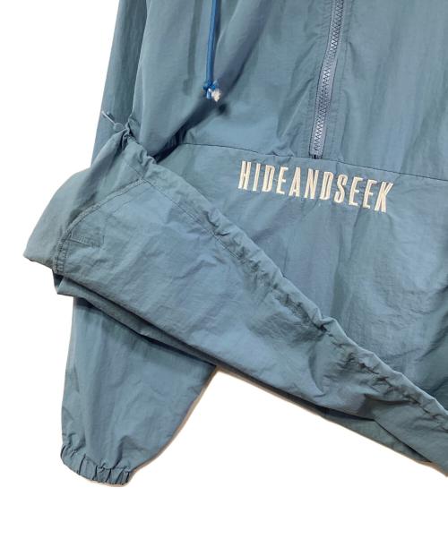 HIDE AND SEEK（ハイドアンドシーク）HIDE AND SEEK (ハイドアンドシーク) ナイロンアノラックパーカー ブルー サイズ:SIZE Lの古着・服飾アイテム