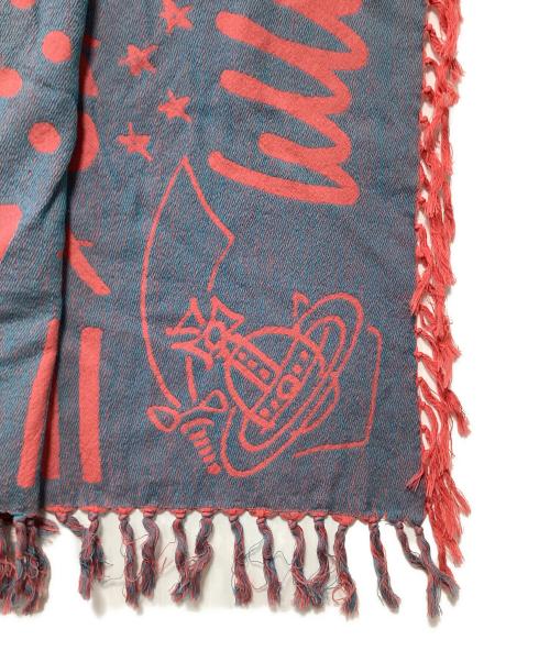 Vivienne Westwood（ヴィヴィアンウエストウッド）Vivienne Westwood (ヴィヴィアンウエストウッド) Anglomania (アングロマニア) ストール ピンク×ブルーの古着・服飾アイテム