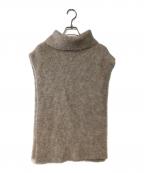 COLUMNコラム）の古着「ノースリーブタートルネックニット」｜ライトブラウン