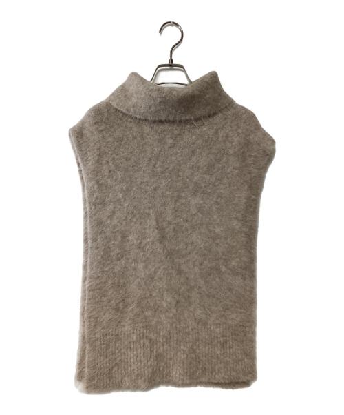COLUMN（コラム）COLUMN (コラム) ノースリーブタートルネックニット ライトブラウン サイズ:Fの古着・服飾アイテム