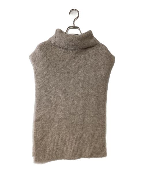 COLUMN（コラム）COLUMN (コラム) ノースリーブタートルネックニット ライトブラウン サイズ:Fの古着・服飾アイテム
