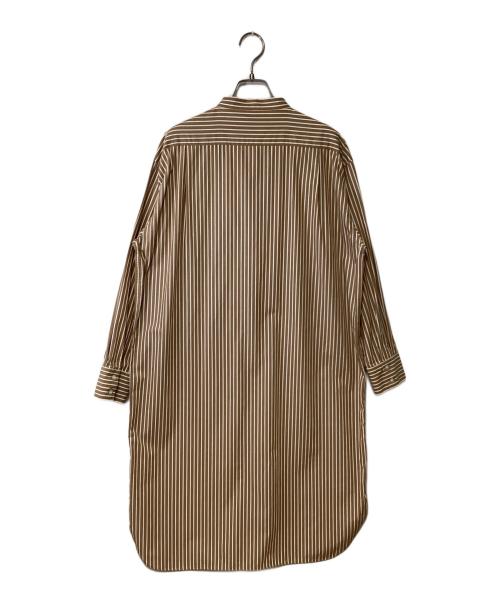 ourhome（アワホーム）ourhome (アワホーム) シャツワンピース ベージュ×ホワイト サイズ:FREEの古着・服飾アイテム