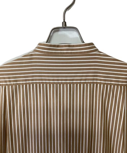 ourhome（アワホーム）ourhome (アワホーム) シャツワンピース ベージュ×ホワイト サイズ:FREEの古着・服飾アイテム