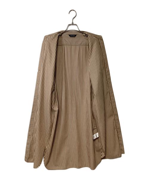 ourhome（アワホーム）ourhome (アワホーム) シャツワンピース ベージュ×ホワイト サイズ:FREEの古着・服飾アイテム