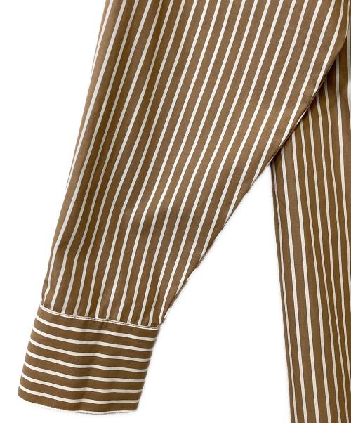 ourhome（アワホーム）ourhome (アワホーム) シャツワンピース ベージュ×ホワイト サイズ:FREEの古着・服飾アイテム