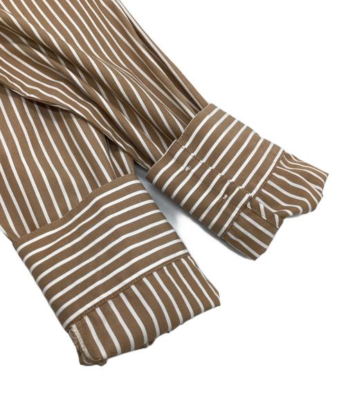 ourhome（アワホーム）ourhome (アワホーム) シャツワンピース ベージュ×ホワイト サイズ:FREEの古着・服飾アイテム