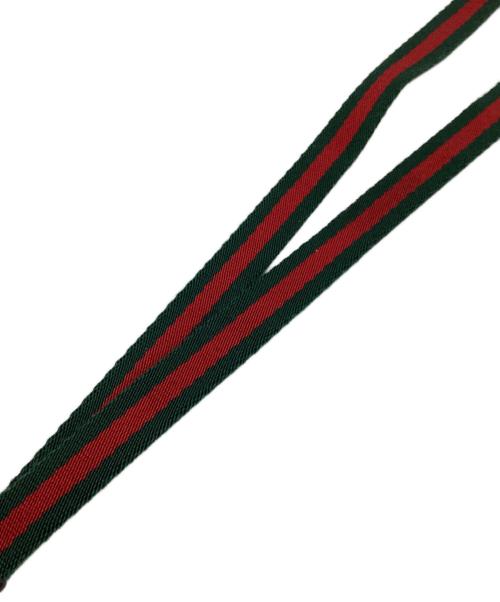 GUCCI（グッチ）GUCCI (グッチ) ネックストラップ　シェリーライン グリーン×レッド×ブラウンの古着・服飾アイテム