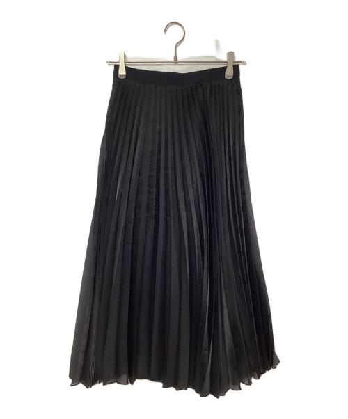 Mila Owen（ミラオーウェン）Mila Owen (ミラオーウェン) ウエストゴムデザインシアープリーツスカート ブラック サイズ:1の古着・服飾アイテム