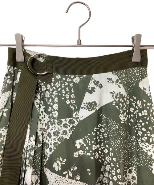 CODELLO（コッデロ）CODELLO (コッデロ) パッチワークプリントラップスカート グリーン サイズ:38の古着・服飾アイテム