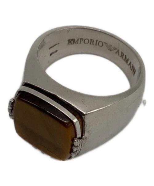 EMPORIO ARMANI（エンポリオ アルマーニ）EMPORIO ARMANI (エンポリオアルマーニ) 石付シルバー925リング シルバー×ブラウン サイズ:表記無しの古着・服飾アイテム