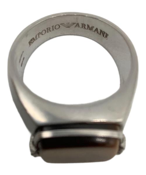 EMPORIO ARMANI（エンポリオ アルマーニ）EMPORIO ARMANI (エンポリオアルマーニ) 石付シルバー925リング シルバー×ブラウン サイズ:表記無しの古着・服飾アイテム