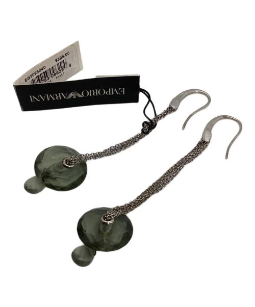 EMPORIO ARMANI（エンポリオアルマーニ）EMPORIO ARMANI (エンポリオアルマーニ) ピアス シルバー×クリアグリーンの古着・服飾アイテム