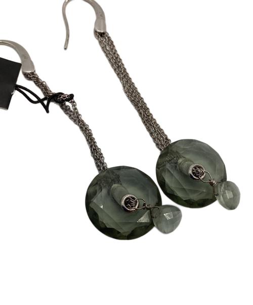 EMPORIO ARMANI（エンポリオアルマーニ）EMPORIO ARMANI (エンポリオアルマーニ) ピアス シルバー×クリアグリーンの古着・服飾アイテム