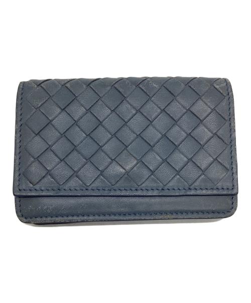 BOTTEGA VENETA（ボッテガベネタ）BOTTEGA VENETA (ボッテガベネタ) カードケース　イントレチャート ブルーの古着・服飾アイテム
