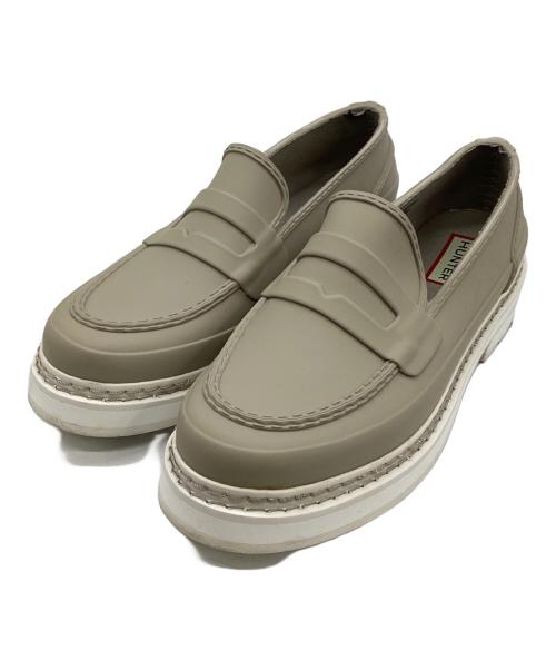 HUNTER（ハンター）HUNTER (ハンター) Wリファインスティッチペニーローファー ベージュ サイズ:UK4 / EU37 / US6の古着・服飾アイテム