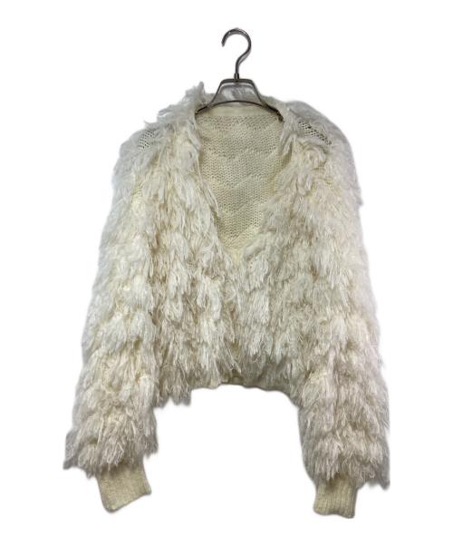 Snidel（スナイデル）Snidel (スナイデル) ボリュームフリンジカーデ ホワイト サイズ:Fの古着・服飾アイテム