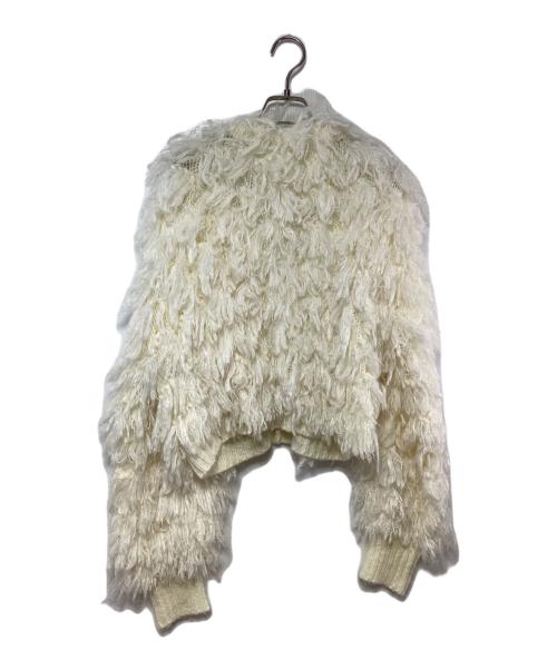 Snidel（スナイデル）Snidel (スナイデル) ボリュームフリンジカーデ ホワイト サイズ:Fの古着・服飾アイテム