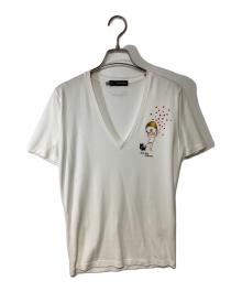 DSQUARED2（ディースクエアード）の古着「Vネックカットソー」｜ホワイト