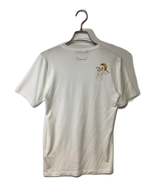 DSQUARED2（ディースクエアード）DSQUARED2 (ディースクエアード) Vネックカットソー ホワイト サイズ:Sの古着・服飾アイテム