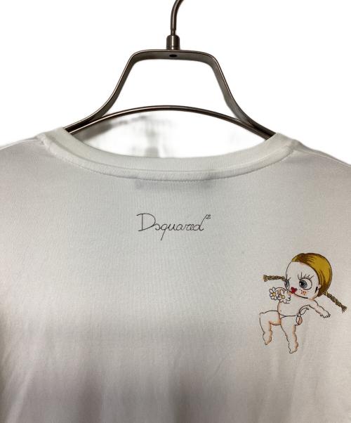 DSQUARED2（ディースクエアード）DSQUARED2 (ディースクエアード) Vネックカットソー ホワイト サイズ:Sの古着・服飾アイテム