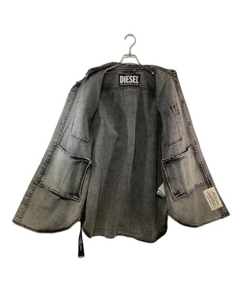 DIESEL（ディーゼル）DIESEL (ディーゼル) プリントデザインデニムジャケット ブラック サイズ:Sの古着・服飾アイテム