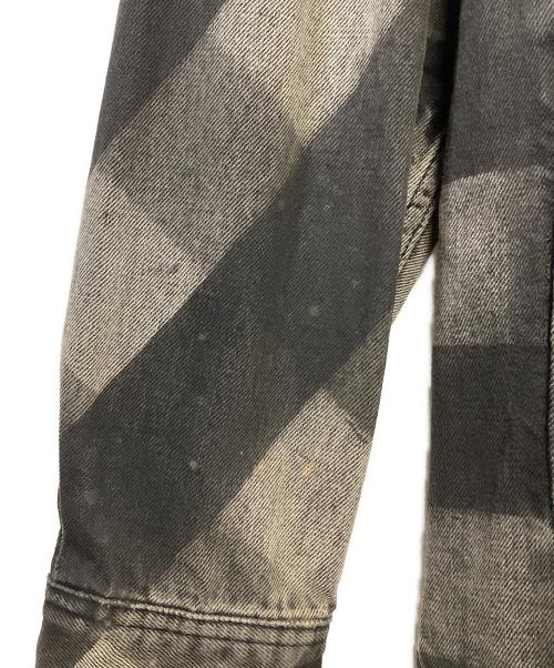 DIESEL（ディーゼル）DIESEL (ディーゼル) プリントデザインデニムジャケット ブラック サイズ:Sの古着・服飾アイテム