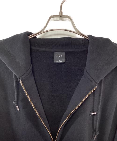 HUF（ハフ）HUF (ハフ) CLASSIC FLEECE FULL ZIP HOODIE ブラック サイズ:Lの古着・服飾アイテム
